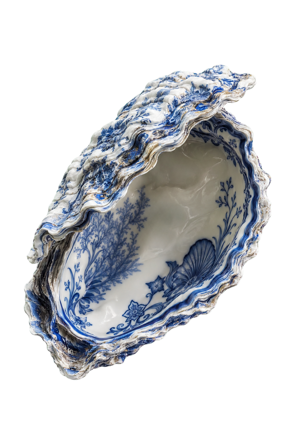 Oyster on porcelain